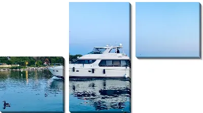 Модульная картина Яхта у острова