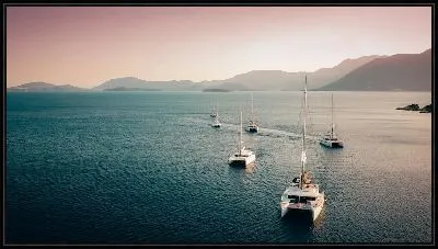 Картина Яхты в лучах заката №5