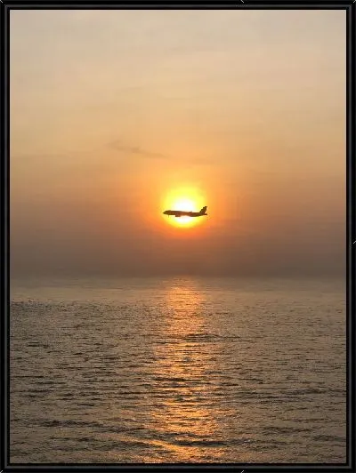 Картина Самолет на фоне солнца