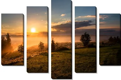 Солнце над туманной долиной