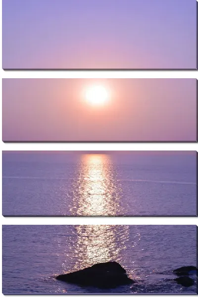 Модульная картина Отражение Солнца в водной глади