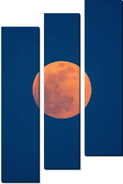 Модульная картина Луна на синем фоне №2