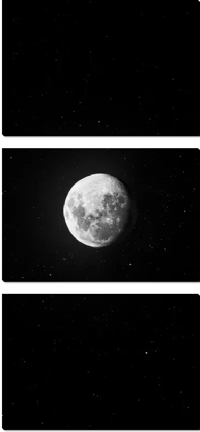 Модульная картина Луна на фоне звезд