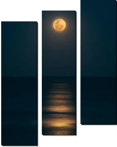 Модульная картина Лунный свет на водной глади