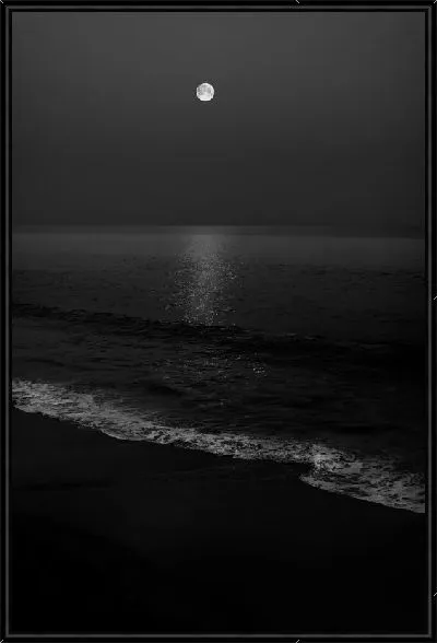 Картина Ночной морской пейзаж с Луной