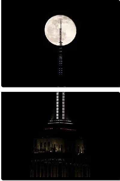 Модульная картина Луна в Нью Йорке