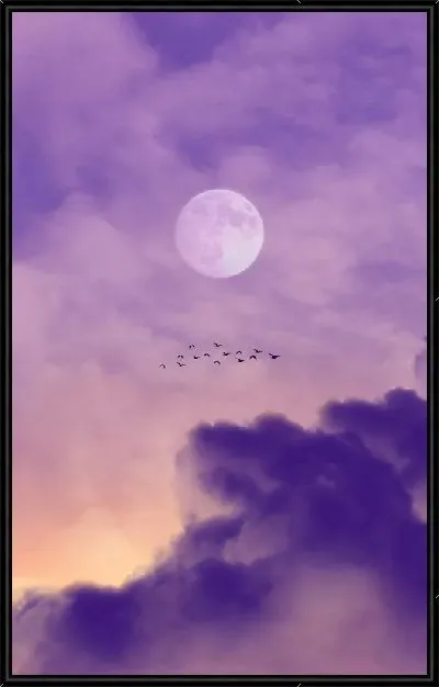 Картина Птицы под Луной