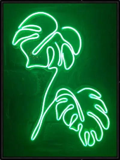 Картина Неоновые листья монстеры