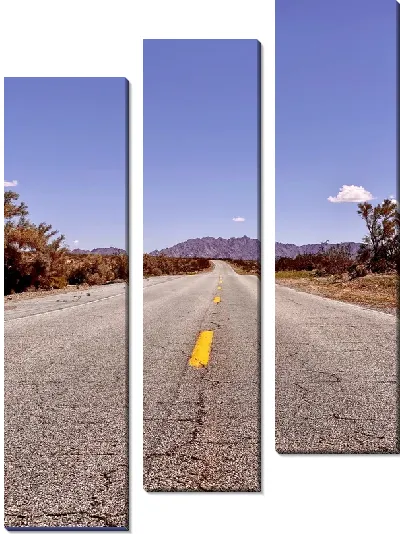 Модульная картина Трасса с желтым разделителем