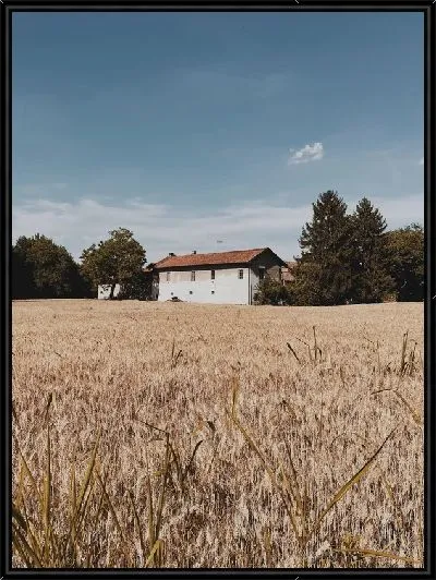 Картина Деревенский пейзаж с домиком