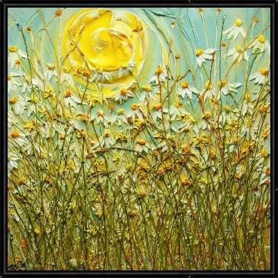 Объемная композиция с ромашками и Солнцем