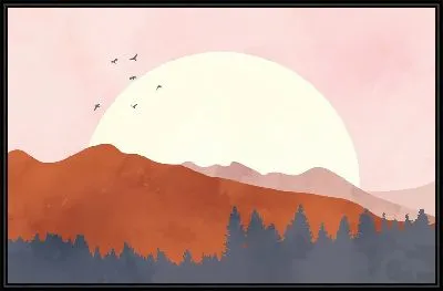 Картина Солнце за горами №2
