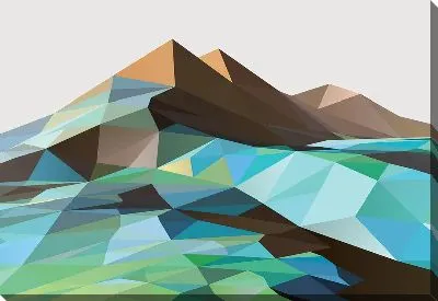 Картина маслом Горы в стиле кубизм