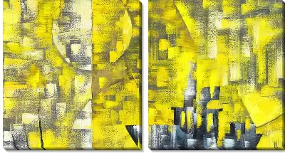 Модульная картина Желтая арт-композиция