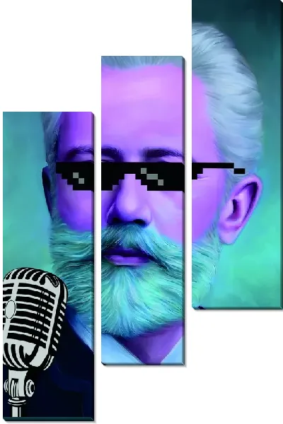 Модульная картина Стильный музыкант