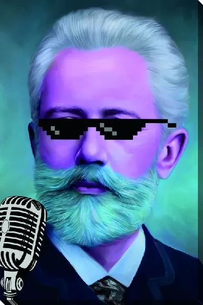 Картина маслом Стильный музыкант