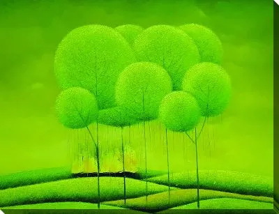 Картина маслом Зеленые арт деревья