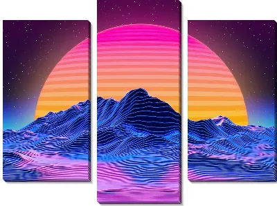 Неоновое Солнце и горы