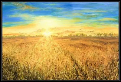 Яркое Солнце в поле