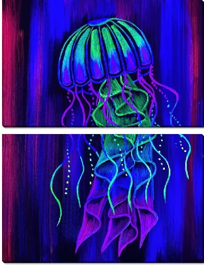 Модульная картина Неоновая медуза №2