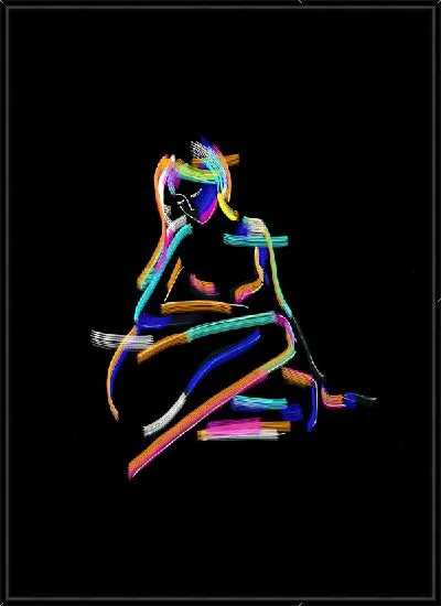 Картина Девушка в стиле неон