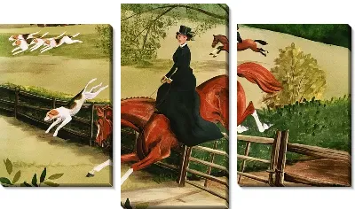 Модульная картина Охота на лис №2