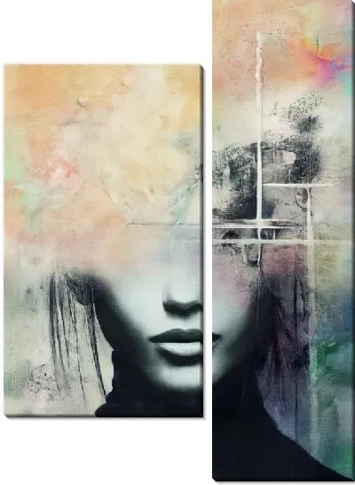 Модульная картина Арт композиция с частью лица