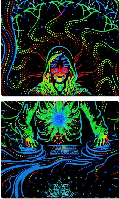 Модульная картина Неоновый диджей