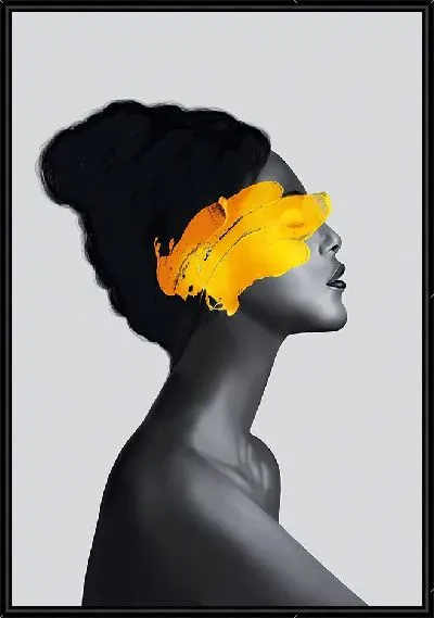 Картина Желтые мазок краски на лице