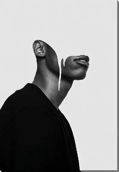 Постер Мужской силуэт с частью лица