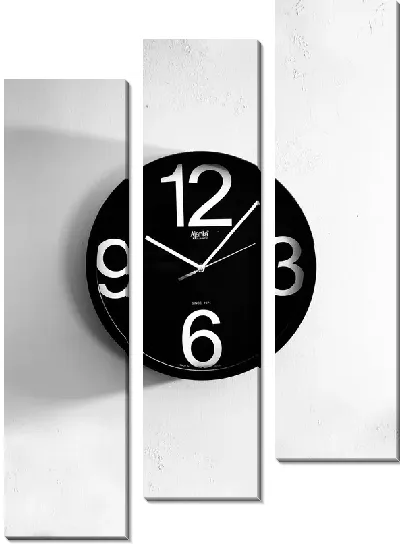Модульная картина Часы на белой стене