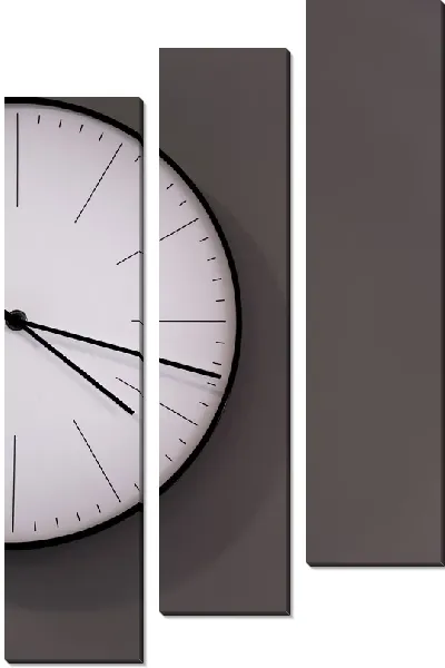 Модульная картина Часы на коричневой стене
