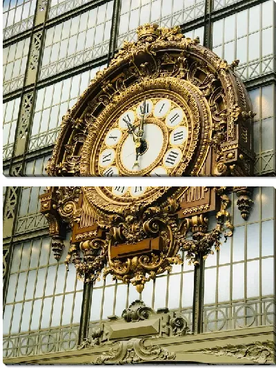 Модульная картина Старинный часы на фасаде