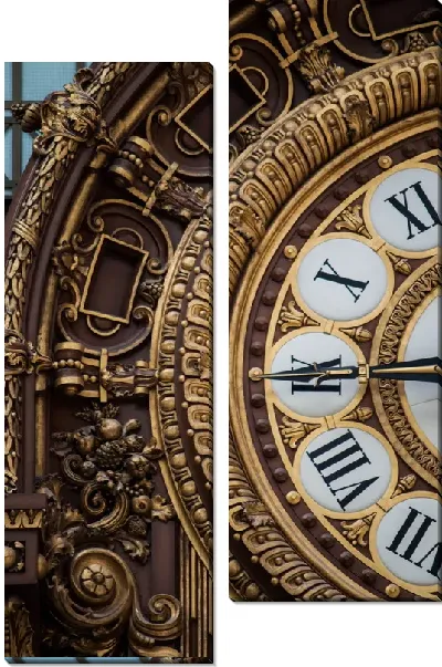 Модульная картина Фрагмент старинных часов