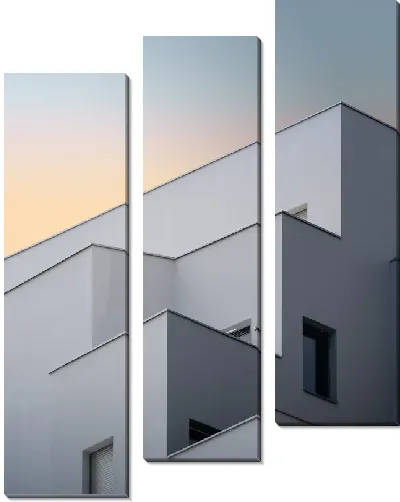 Модульная картина Многоуровневый фасад здания