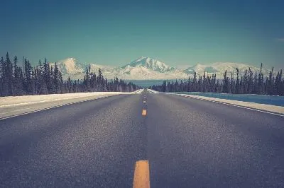 Плакат Зимняя трасса