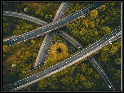 Картина Автомобильная развязка - вид сверху