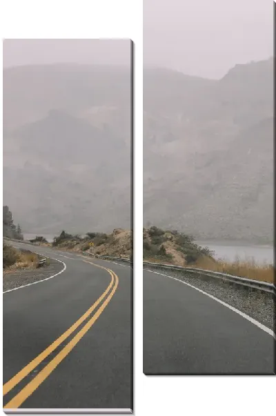 Модульная картина Трасса у гор