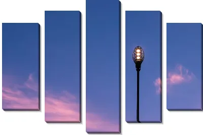 Модульная картина Фонарь на закате