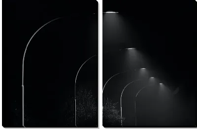 Модульная картина Свет от ночных фонарей