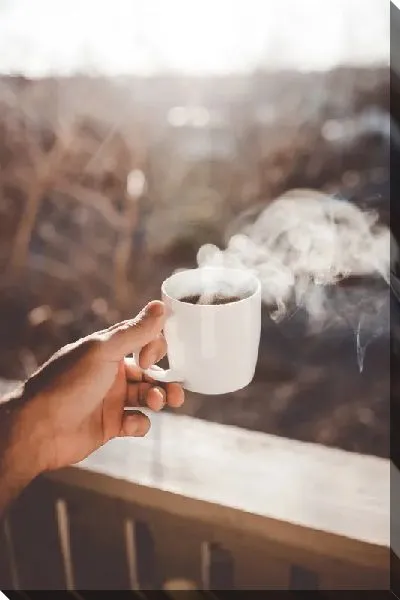 Постер Чашка кофе с паром