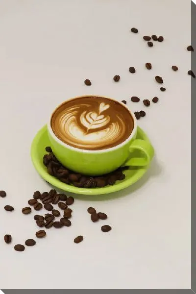 Постер Кофе в зеленой чашке