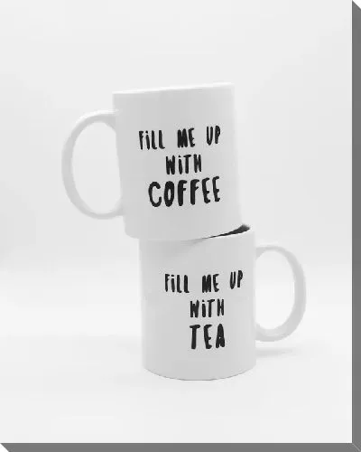 Постер Две чашки с кофе и чаем