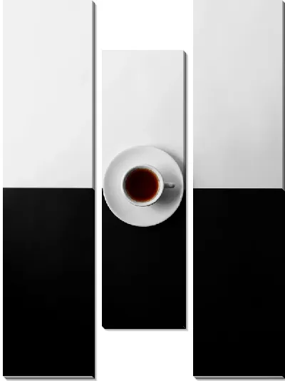 Модульная картина Чашка кофе black & white