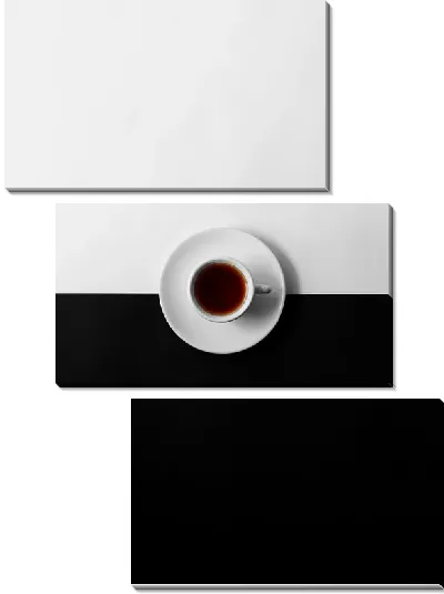 Модульная картина Чашка кофе black & white