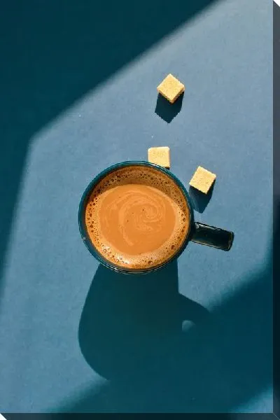 Постер Кофе и три кубика сахара