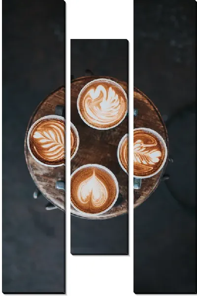 Модульная картина 4 чашки кофе