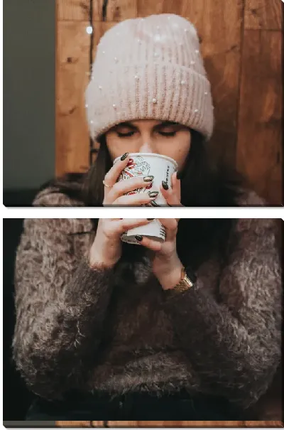 Модульная картина Зимний кофе