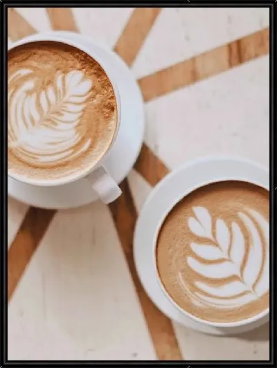 Картина 2 чашки кофе с узорами