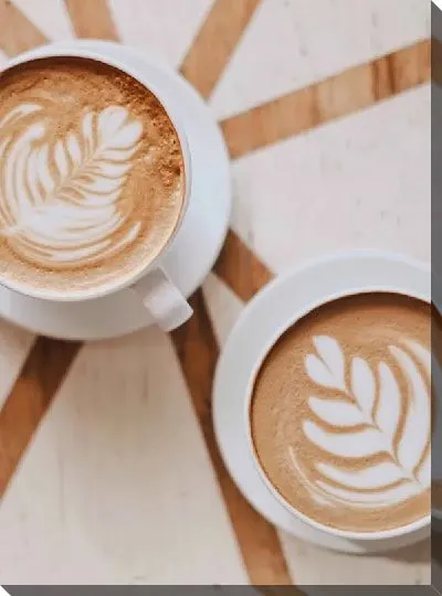 Постер 2 чашки кофе с узорами